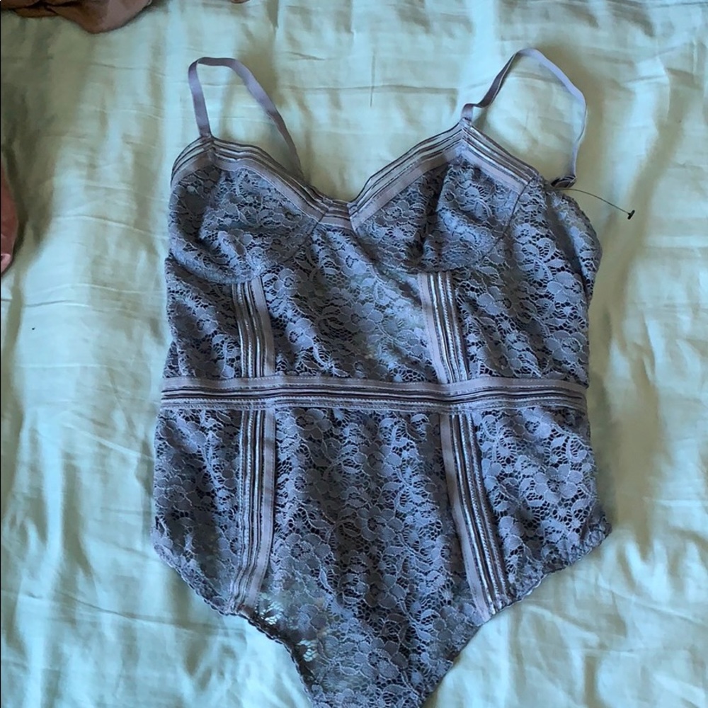 lulus blue lace body suit